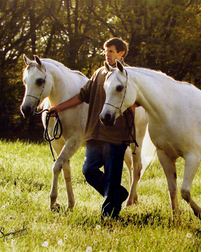 Joseph Mailloux with Mares